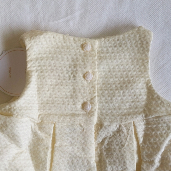 NEW shabby chic heirloom matching set romper, bonnet & booties 0-3 months baby - Picture 8 of 10